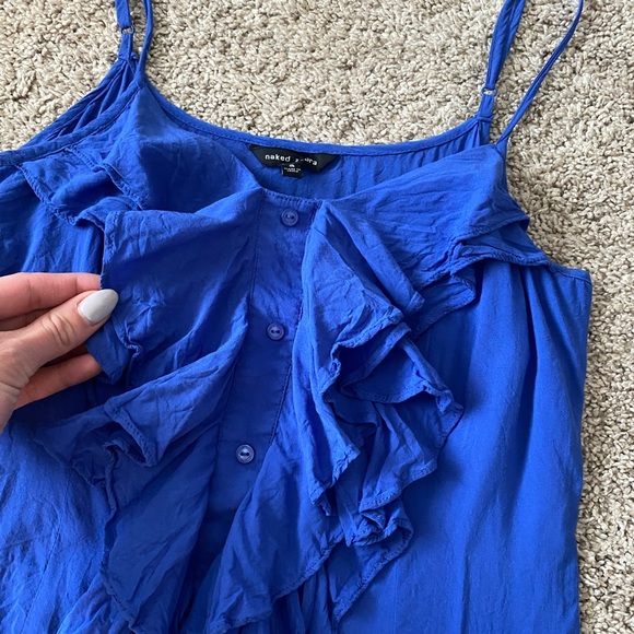 Women’s Naked Zebra blue tank top blouse size Small - Picture 5 of 10